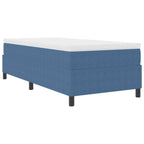 Cama tipo Box Spring Azul y 100 x 200 cm Tela de Pana