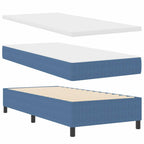 Cama tipo Box Spring Azul y 100 x 200 cm Tela de Pana