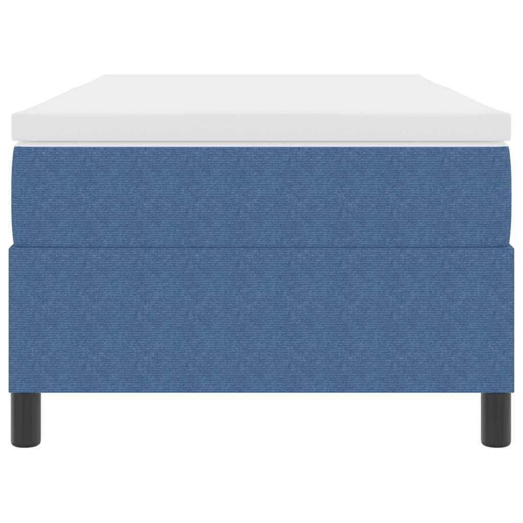 Cama tipo Box Spring Azul y 100 x 200 cm Tela de Pana