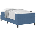 Cama tipo Box Spring Azul y 100 x 200 cm Tela de Pana