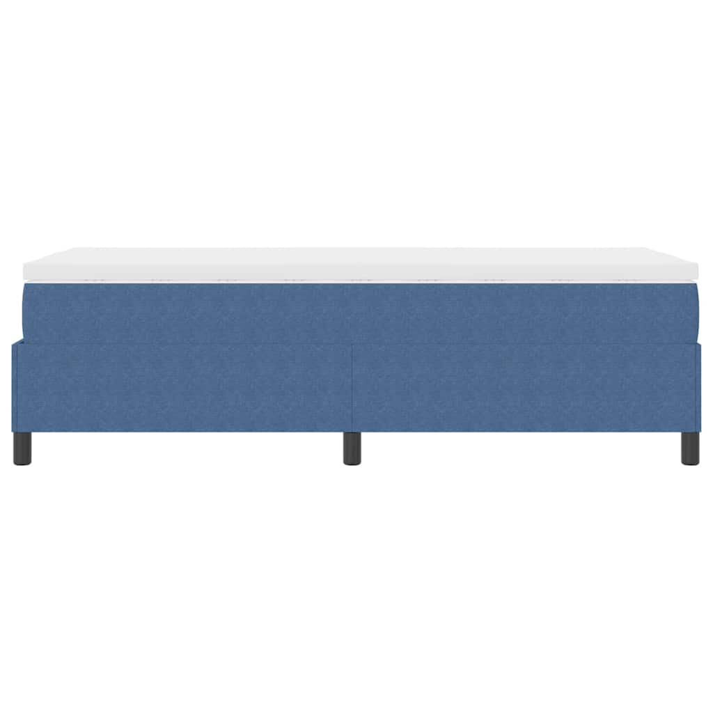 Cama tipo Box Spring Azul y 100 x 200 cm Tela de Pana