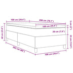Cama tipo Box Spring Azul y 100 x 200 cm Tela de Pana