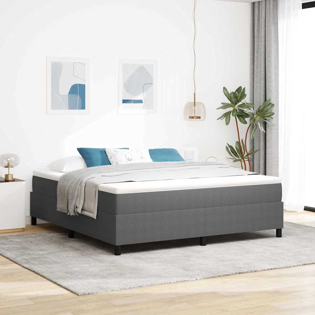 Blue Box Spring Bed and 100 x 200 cm Corduroy Fabric