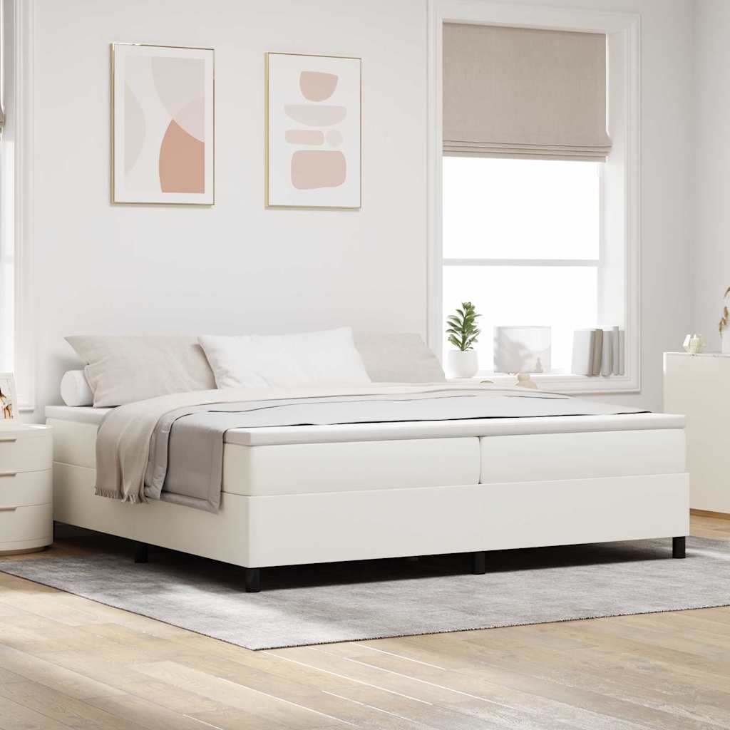 Blue Box Spring Bed and 100 x 200 cm Corduroy Fabric