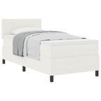 Cama tipo Box Spring Crema y 100 x 200 cm Tela de Pana