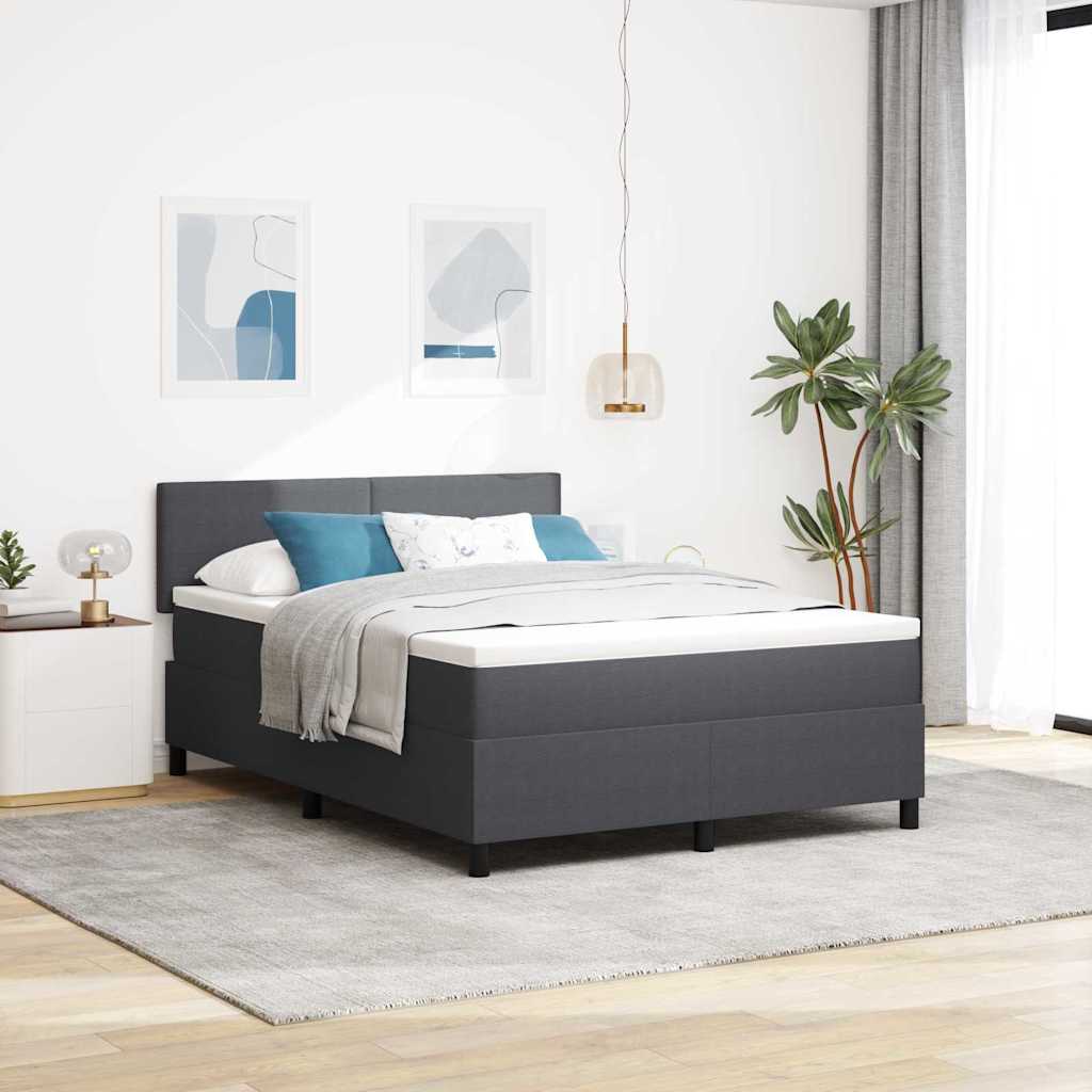 Cama Box Spring Creme e 100 x 200 cm Tecido de Ganga
