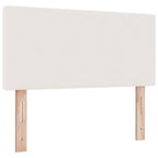 Cama Box Spring LED Crema y 100 x 200 cm Tela de Pana