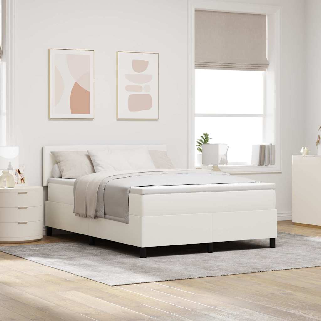 Cream LED Box Spring Bed, 100 x 200 cm, Corduroy Fabric