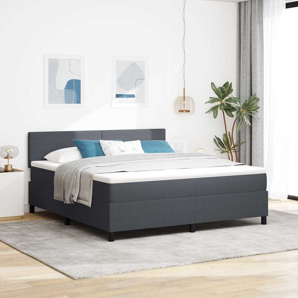 Cream LED Box Spring Bed, 100 x 200 cm, Corduroy Fabric