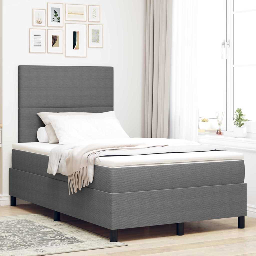 Cream LED Box Spring Bed, 100 x 200 cm, Corduroy Fabric