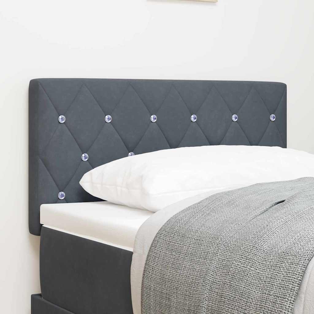 Cabecero LED con tiras LED con cabecera Negro 100 cm Terciopelo