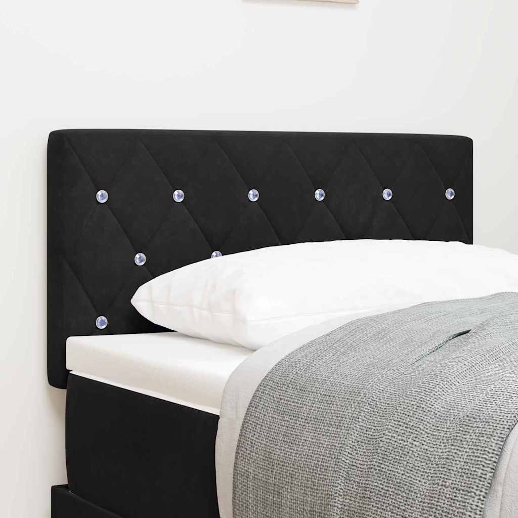 Cabecero LED con tiras LED con cabecera Negro 100 cm Terciopelo