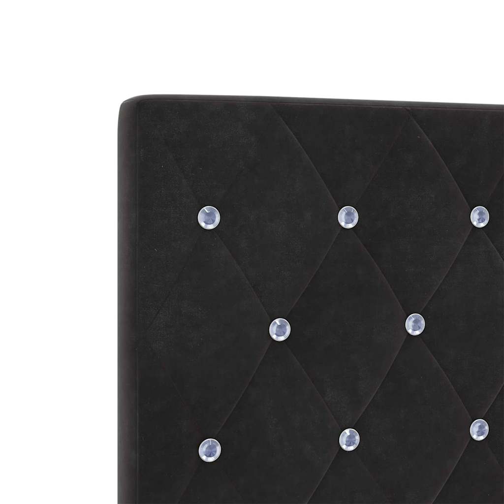 Cabecero LED con tiras LED con cabecera Negro 100 cm Terciopelo