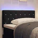 Cabecero LED con tiras LED con cabecera Negro 100 cm Terciopelo
