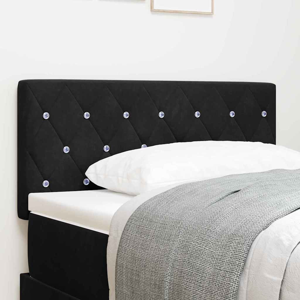 Cabecero LED con tiras LED con cabecera Negro 100 cm Terciopelo