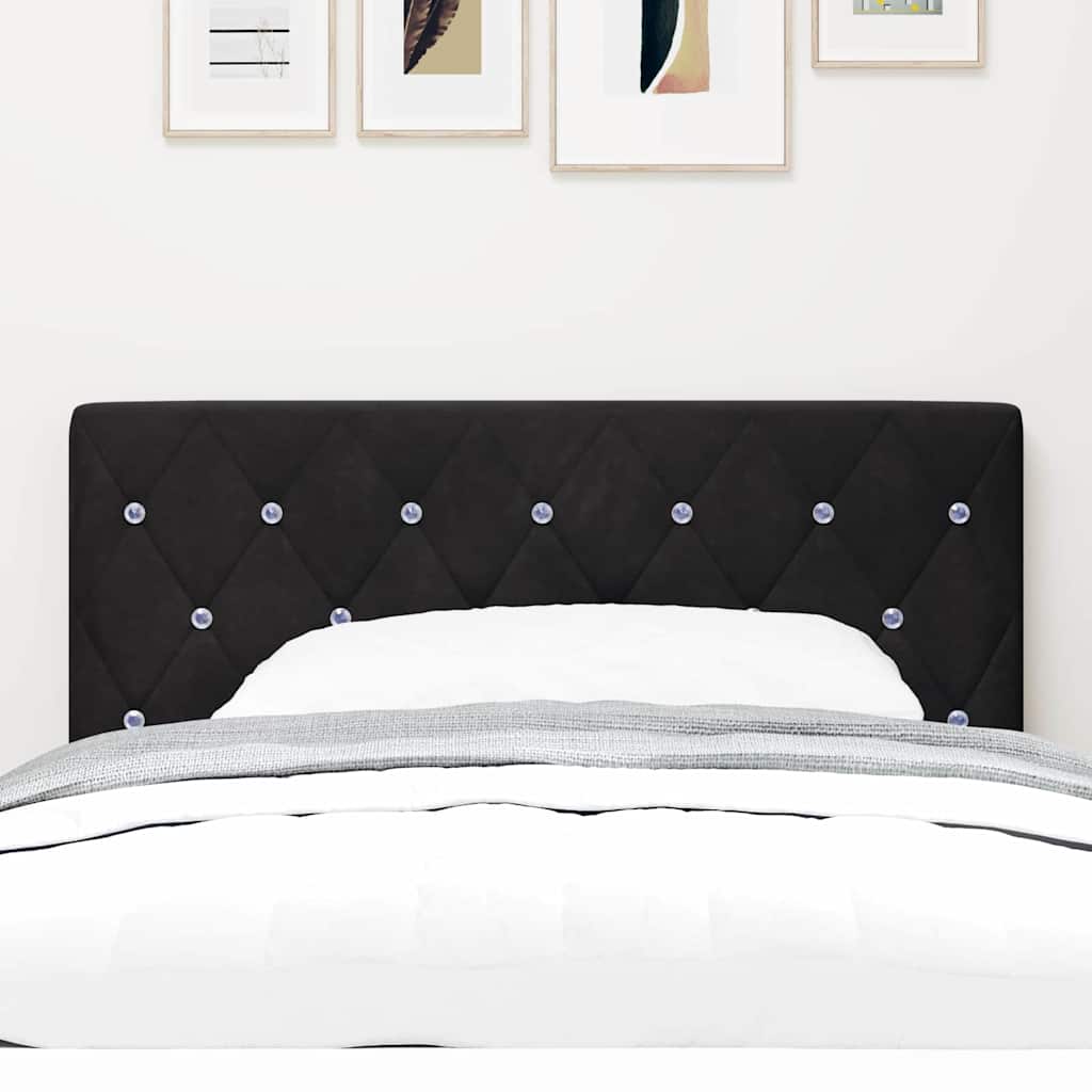 Cabecero LED con tiras LED con cabecera Negro 100 cm Terciopelo