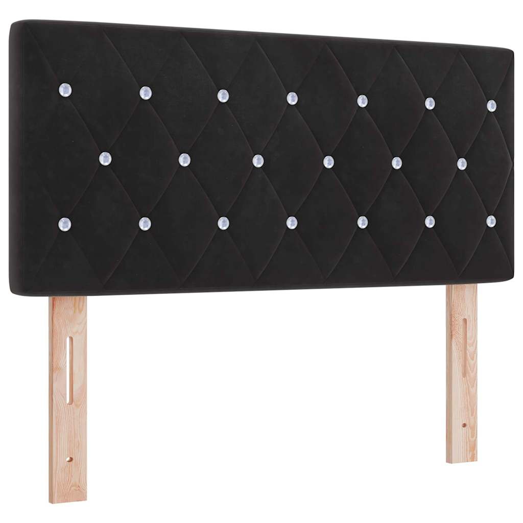 Cabecero LED con tiras LED con cabecera Negro 100 cm Terciopelo