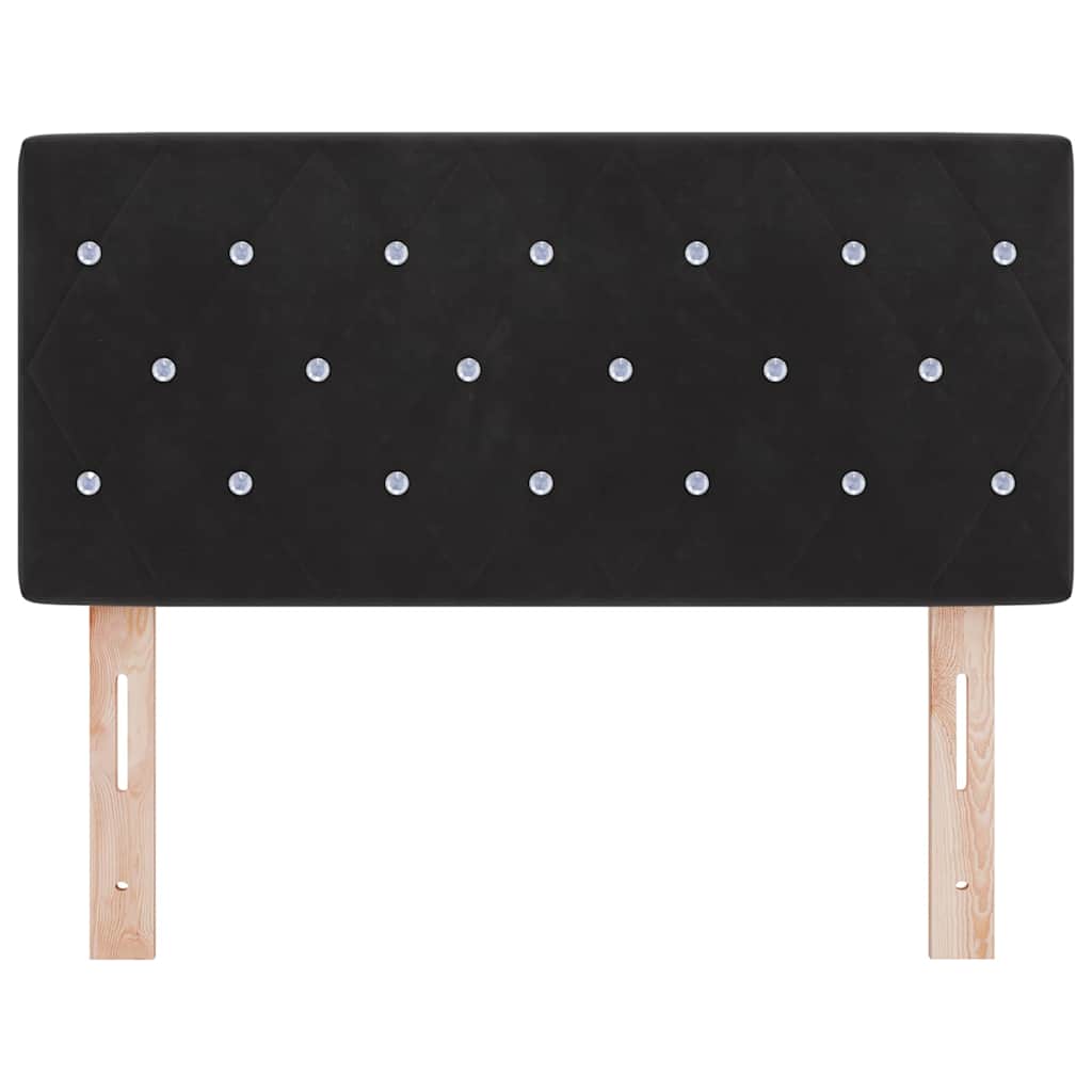 Cabecero LED con tiras LED con cabecera Negro 100 cm Terciopelo