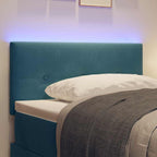 Cabecero LED con tiras LED Manual Azul 100 cm Terciopelo