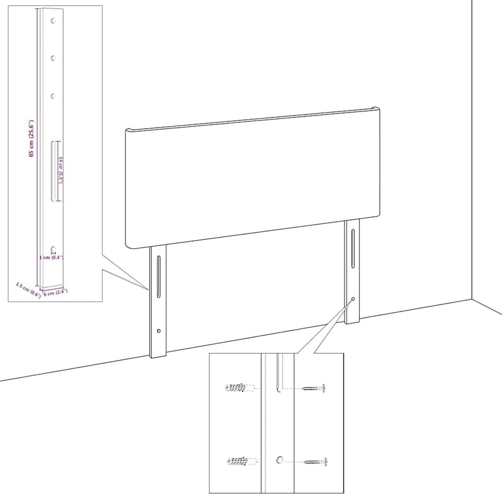 Cabecero LED con tiras LED Manual Azul 100 cm Terciopelo