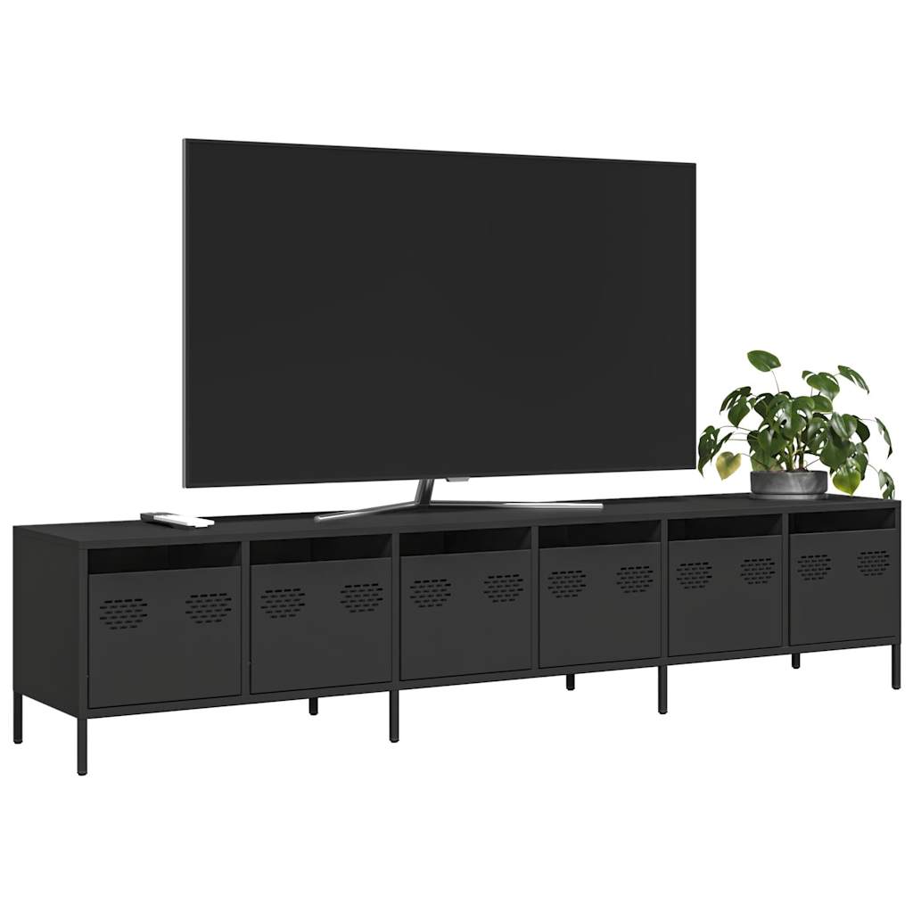 Mueble para TV acero laminado en frío blanco 202x39x43,5 cm