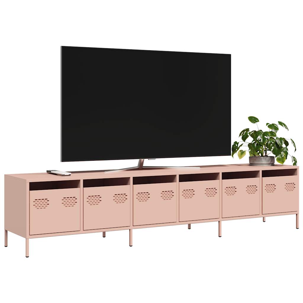 Mueble para TV acero laminado en frío blanco 202x39x43,5 cm