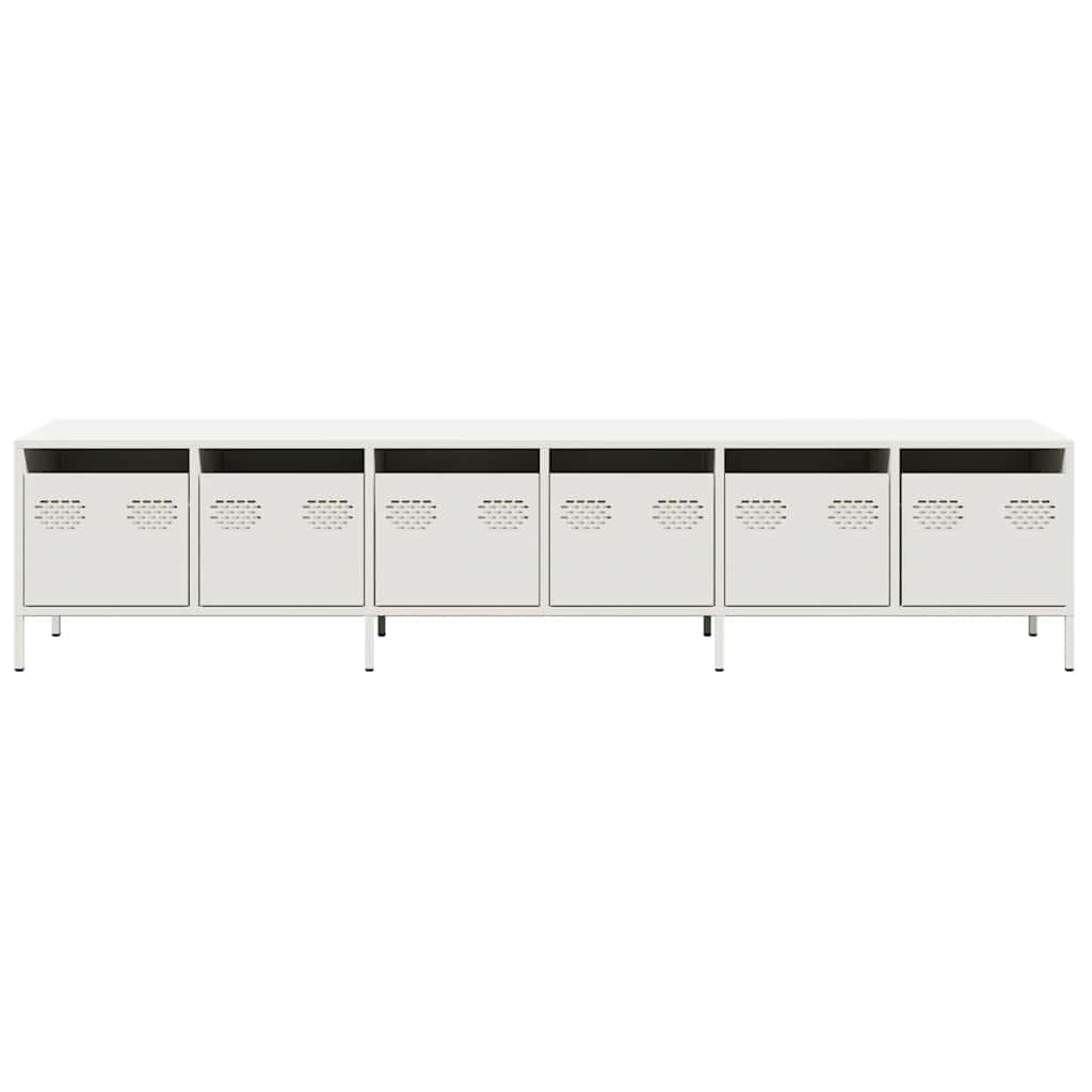 Mueble para TV acero laminado en frío blanco 202x39x43,5 cm