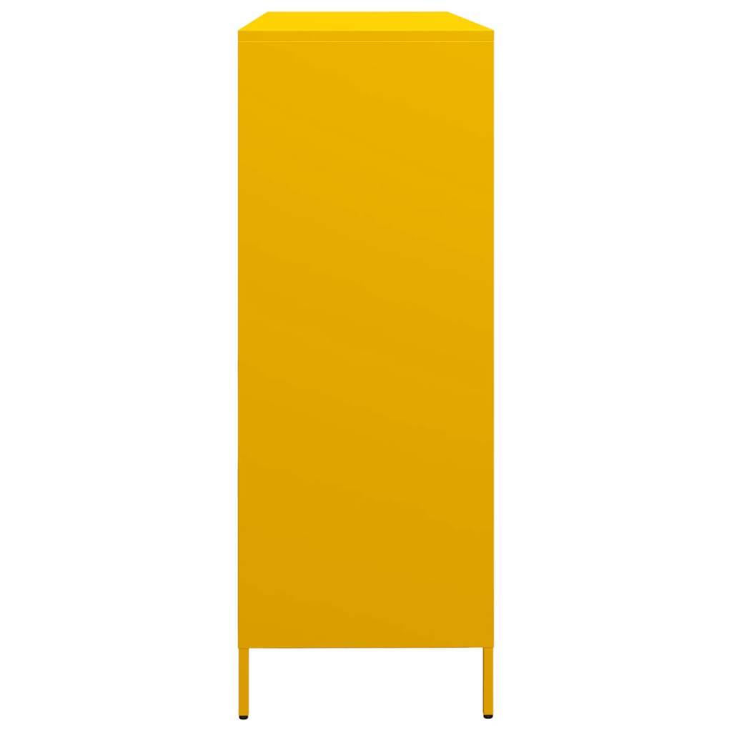 Aparador acero laminado en frío amarillo mostaza 135x39x103,5cm