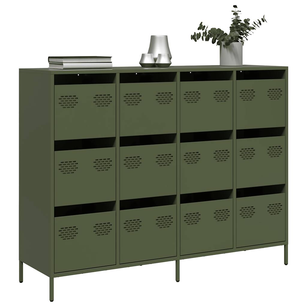 Aparador de acero laminado en frío antracita 135x39x103,5 cm