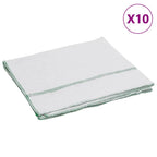 Paños de limpieza 10 uds blancas con rayas verdes 50x60 cm