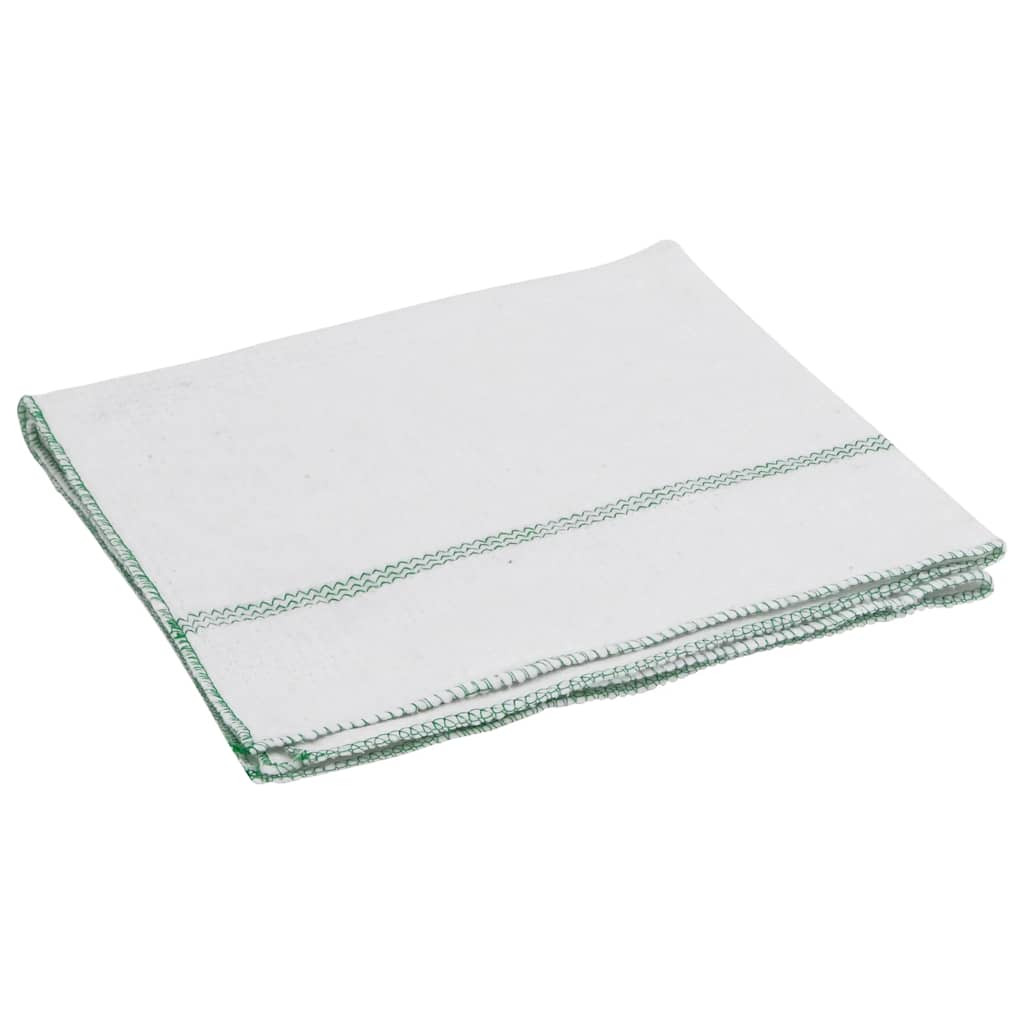 Paños de limpieza 10 uds blancas con rayas verdes 50x60 cm