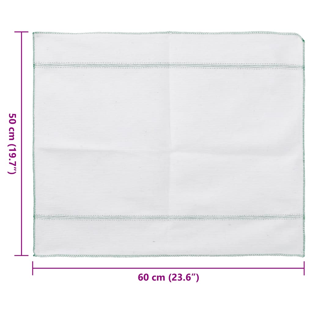 Paños de limpieza 10 uds blancas con rayas verdes 50x60 cm
