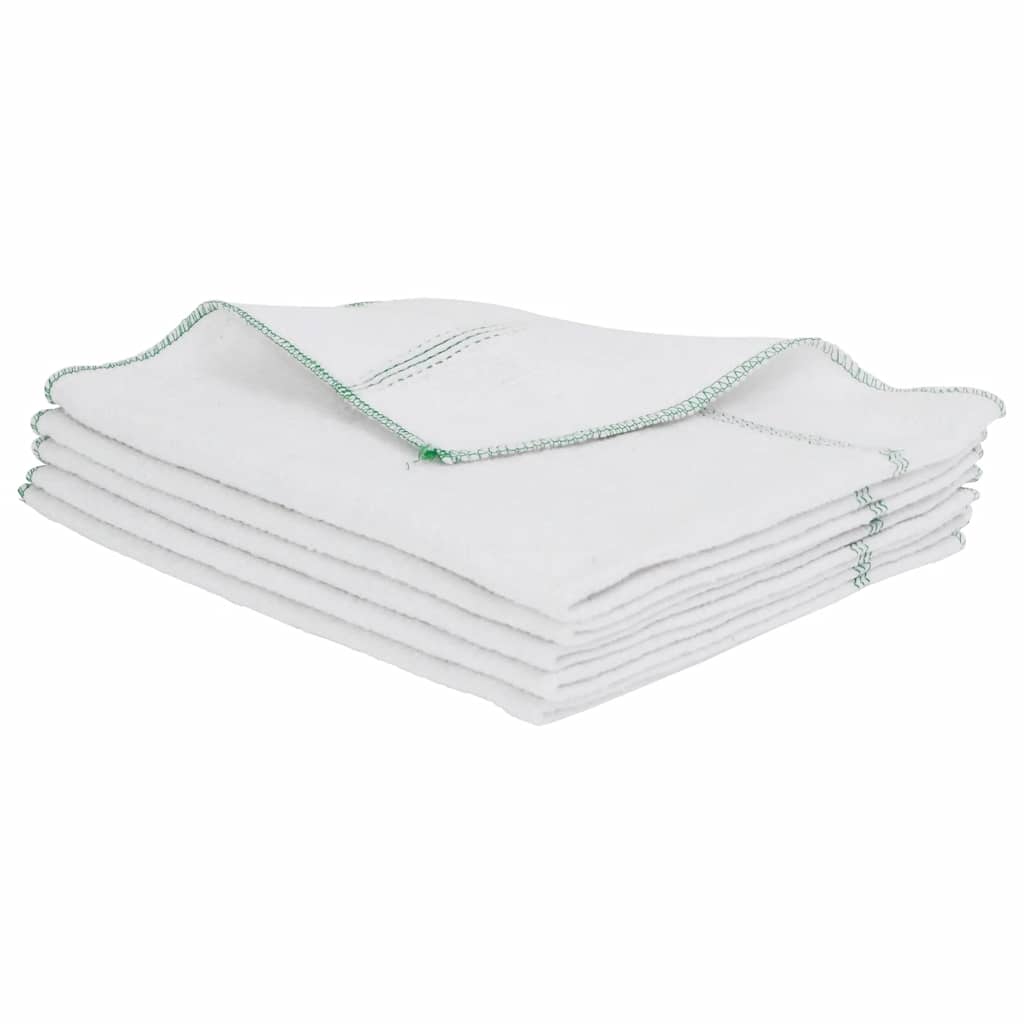 Paños de limpieza 10 uds blancas con rayas verdes 50x60 cm