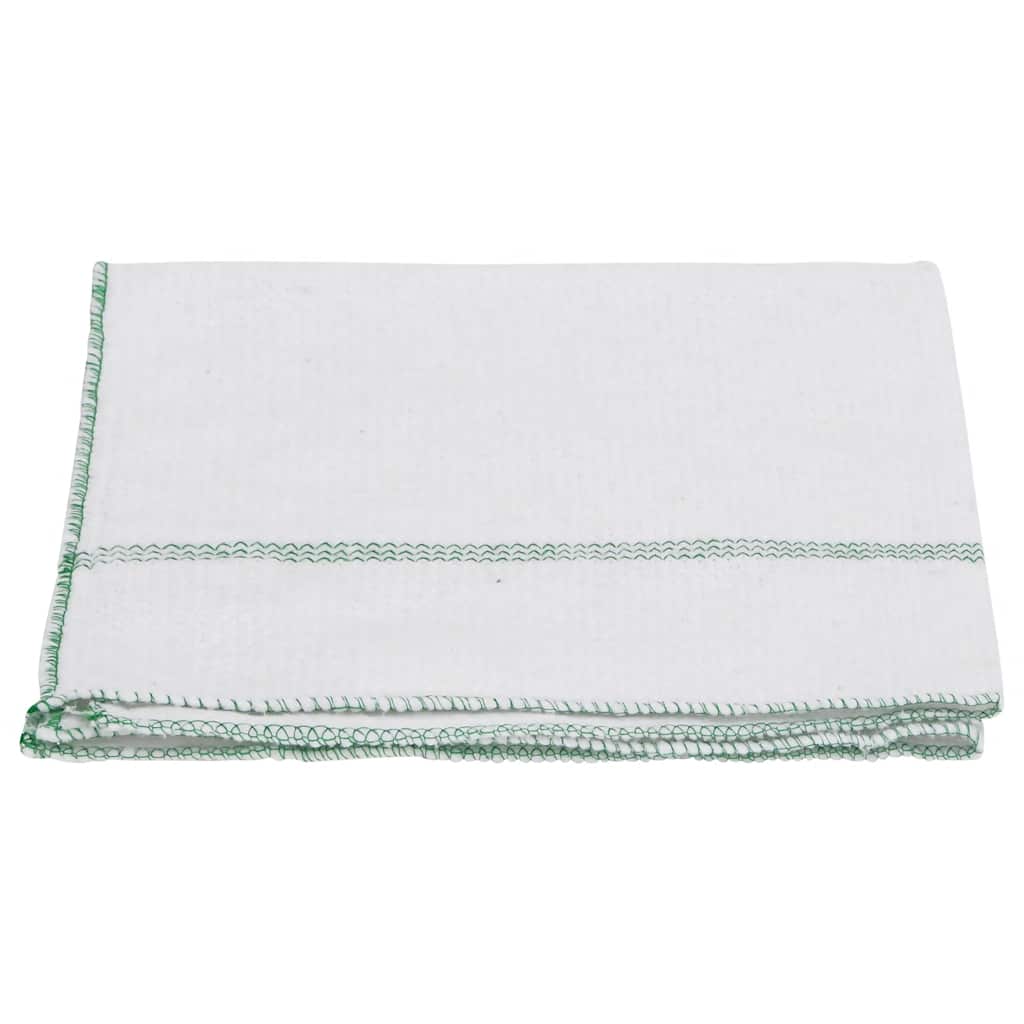 Paños de limpieza 10 uds blancas con rayas verdes 50x60 cm