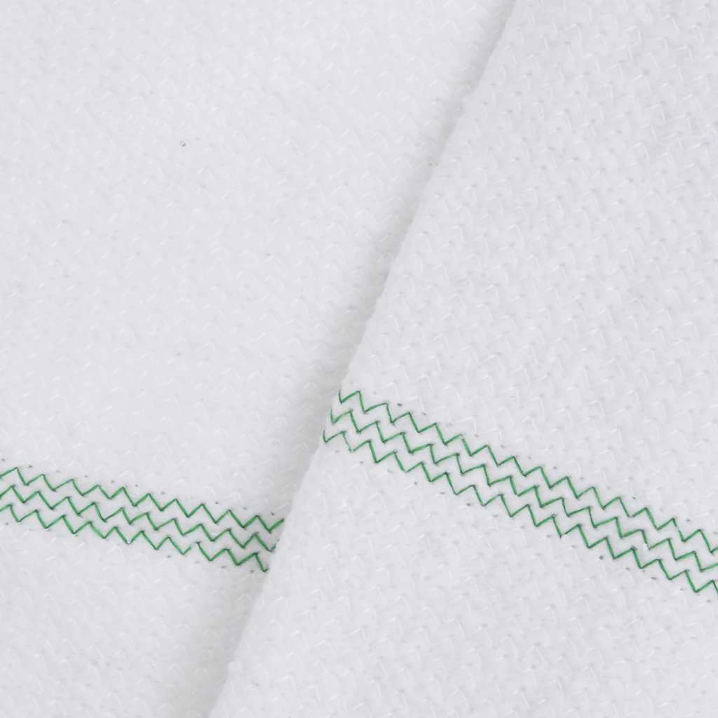 Paños de limpieza 10 uds blancas con rayas verdes 50x60 cm