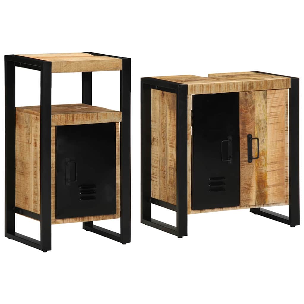 Juego de muebles de baño 2 pcs Madera sólida recuperada