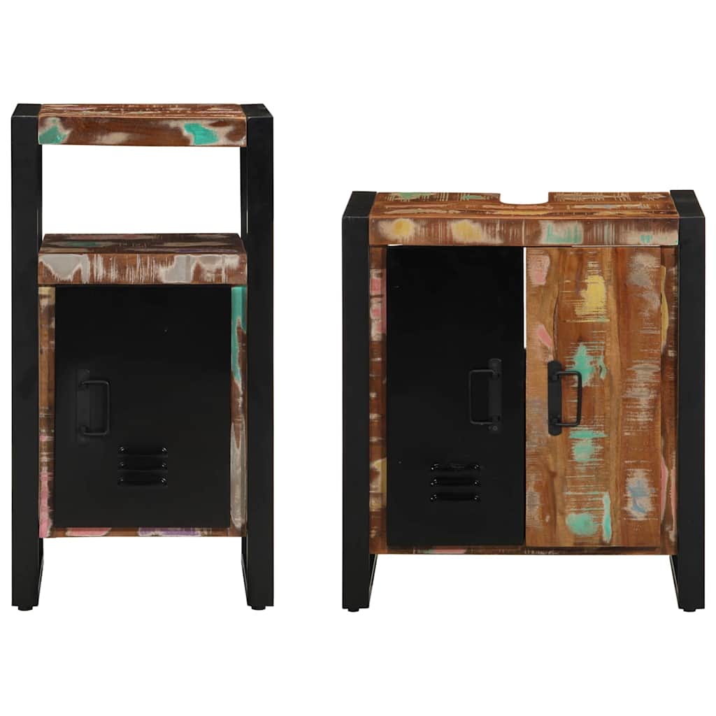 Juego de muebles de baño 2 pcs Madera sólida recuperada