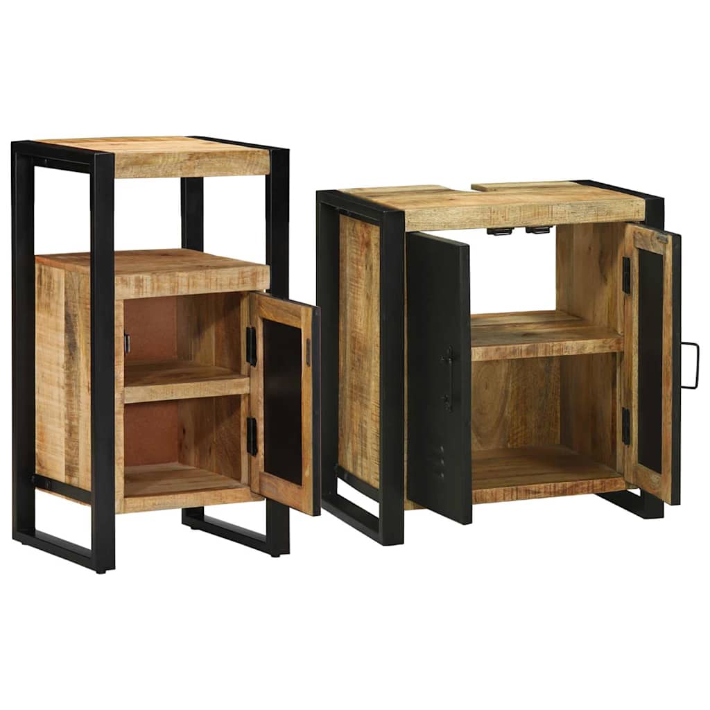 Juego de muebles de baño con cajón 2 pcs Madera de mango maciza