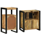 Juego de muebles de baño con cajón 2 pcs Madera de mango maciza