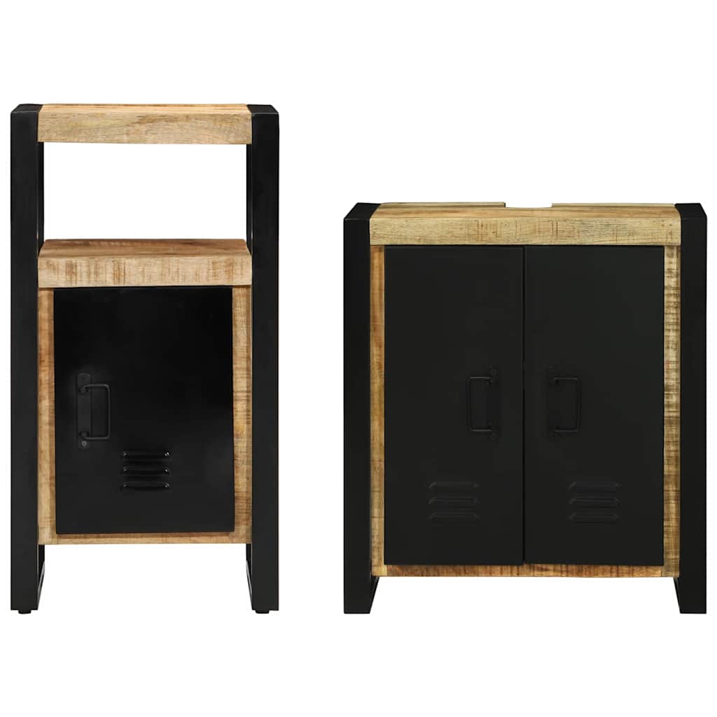 Juego de muebles de baño con cajón 2 pcs Madera de mango maciza