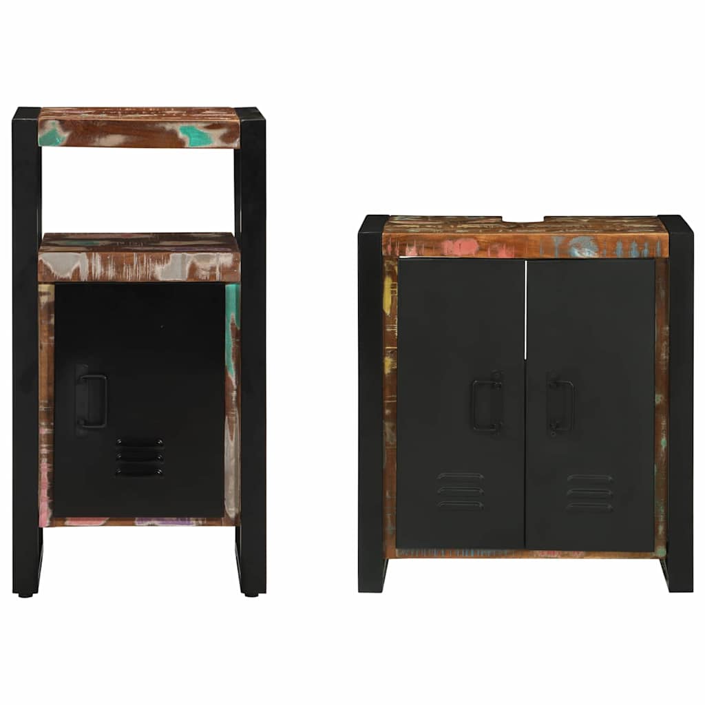 Juego de muebles de baño 2 pcs Madera sólida recuperada