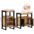 Juego de muebles de baño 2 pcs Madera de mango maciza y rugosa