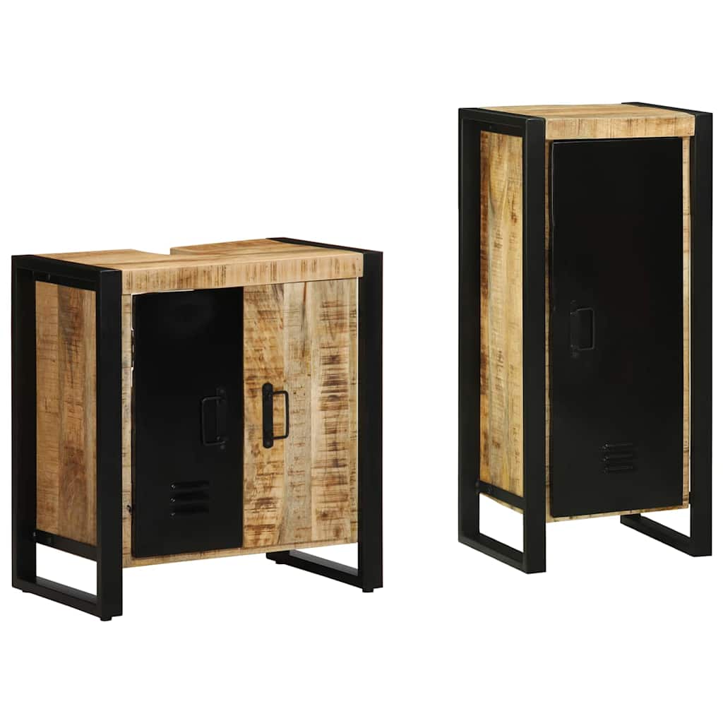 Juego de muebles de baño con cajón 2 pcs Madera de mango maciza