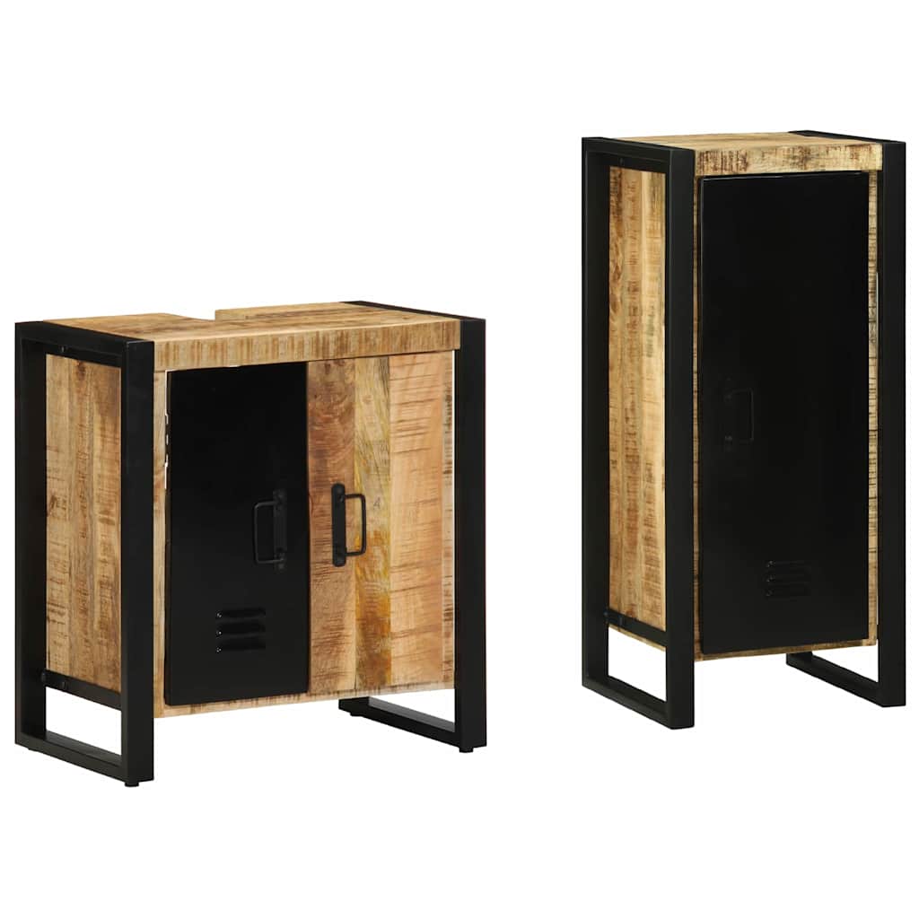 Juego de muebles de baño con cajón 2 pcs Madera de mango maciza