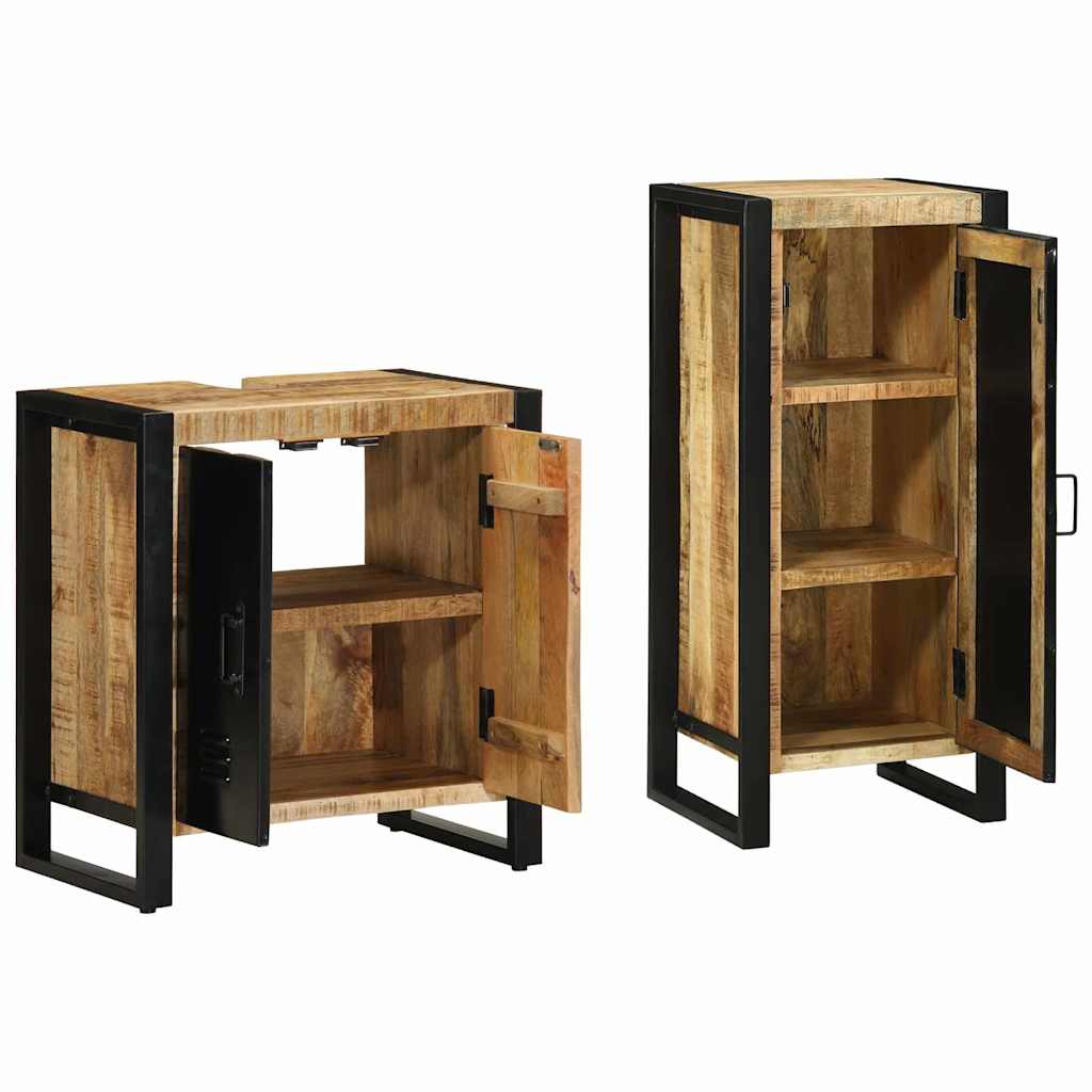 Juego de muebles de baño con cajón 2 pcs Madera de mango maciza