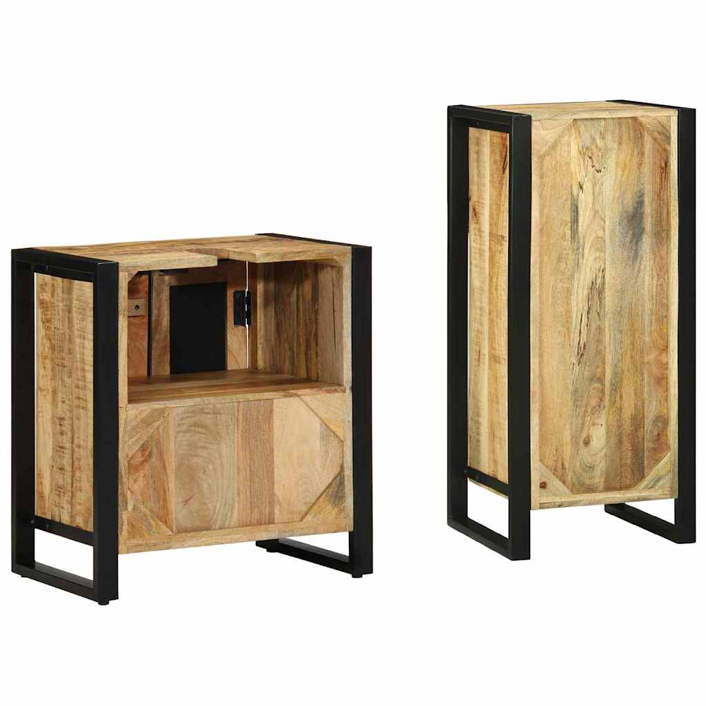 Juego de muebles de baño con cajón 2 pcs Madera de mango maciza