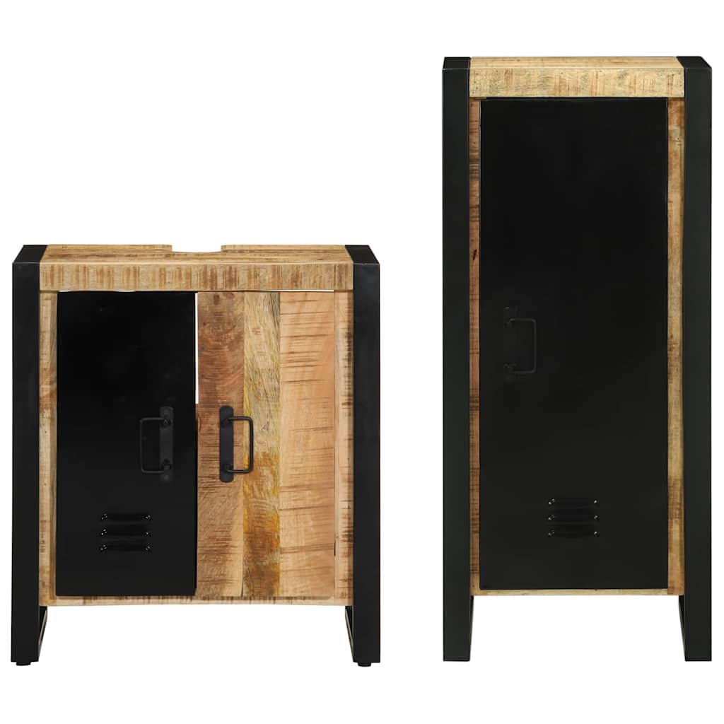 Juego de muebles de baño con cajón 2 pcs Madera de mango maciza