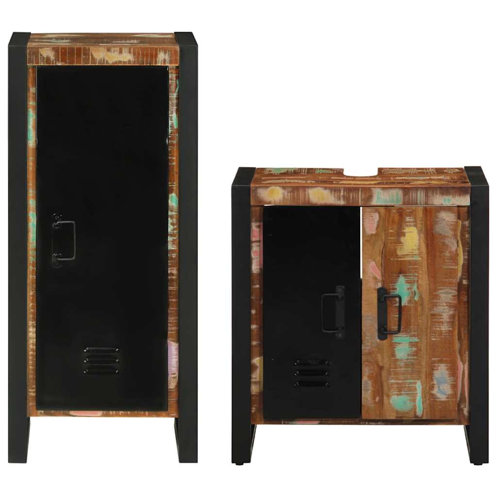 Juego de muebles de baño 2 pcs Madera sólida recuperada