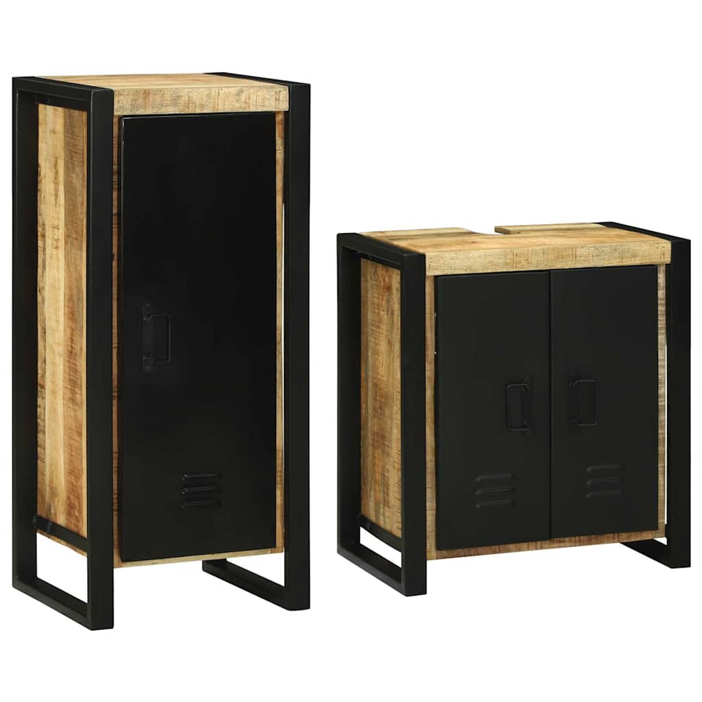 Juego de muebles de baño 2 pcs Madera reciclada maciza