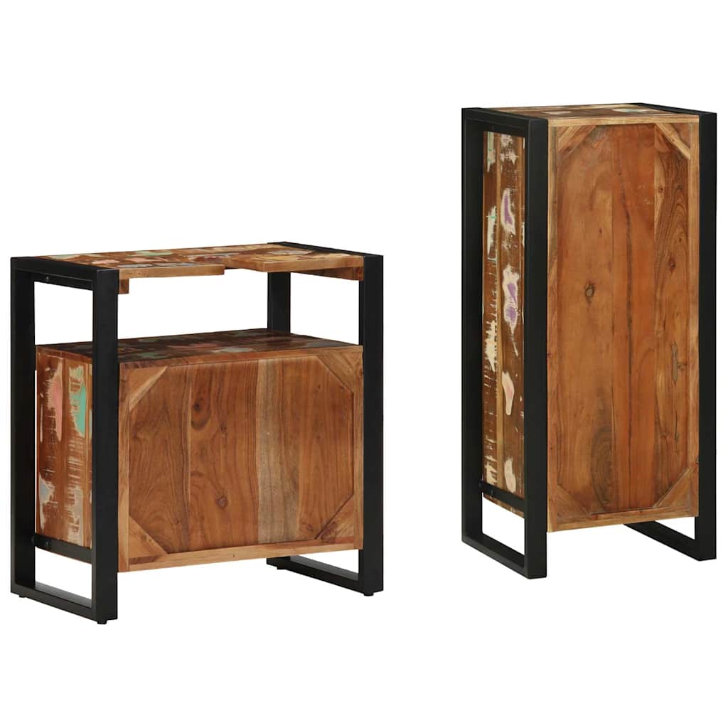 Juego de muebles de baño 2 pcs Madera sólida recuperada